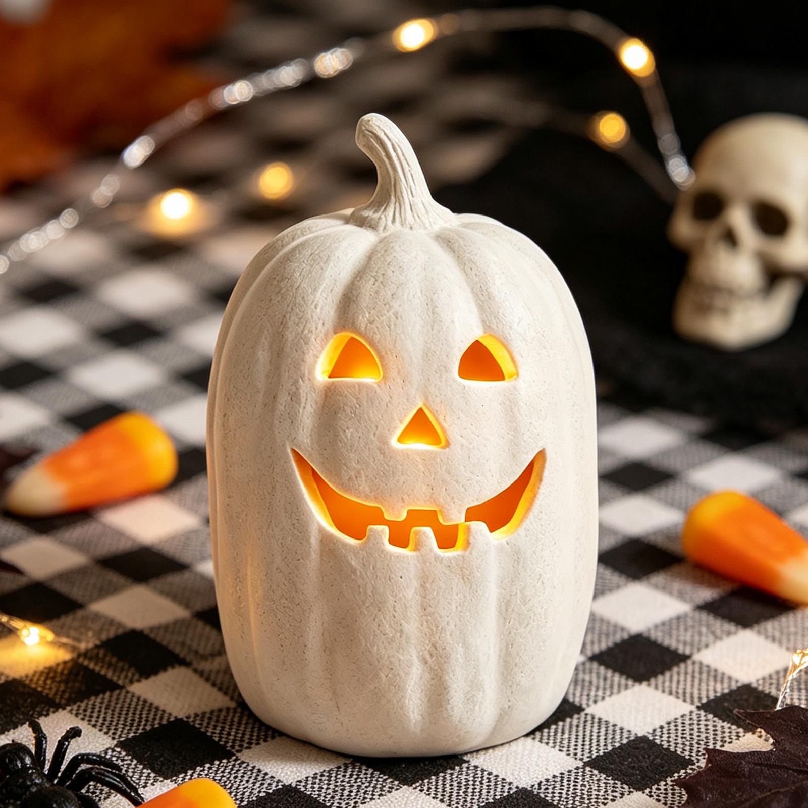 Crafting Resin - Halloween-Kürbisse aus Kunstharz, handgefertigte Laternen-Dekoration, Halloween-Heimdekoration