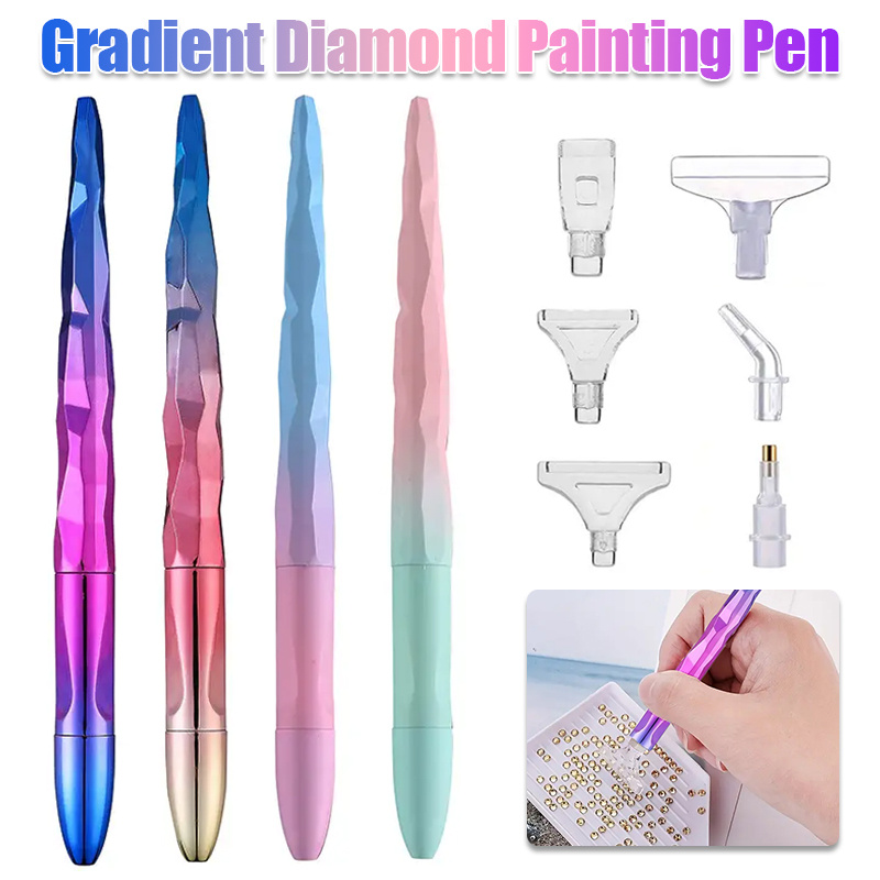 Resin Craft Kit - Farbverlauf-Diamantmalerei-Stiftset mit 6 Stiftspitzen, DIY-Kunsthandwerk-Zubehör, Weihnachtsgeschenk