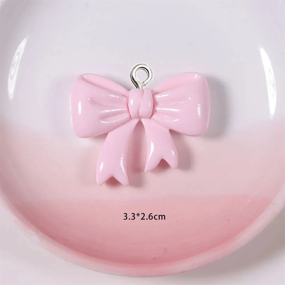 Resin Craft Projects - 10 Stück bonbonfarbene Schleifen-Anhänger aus Kunstharz,