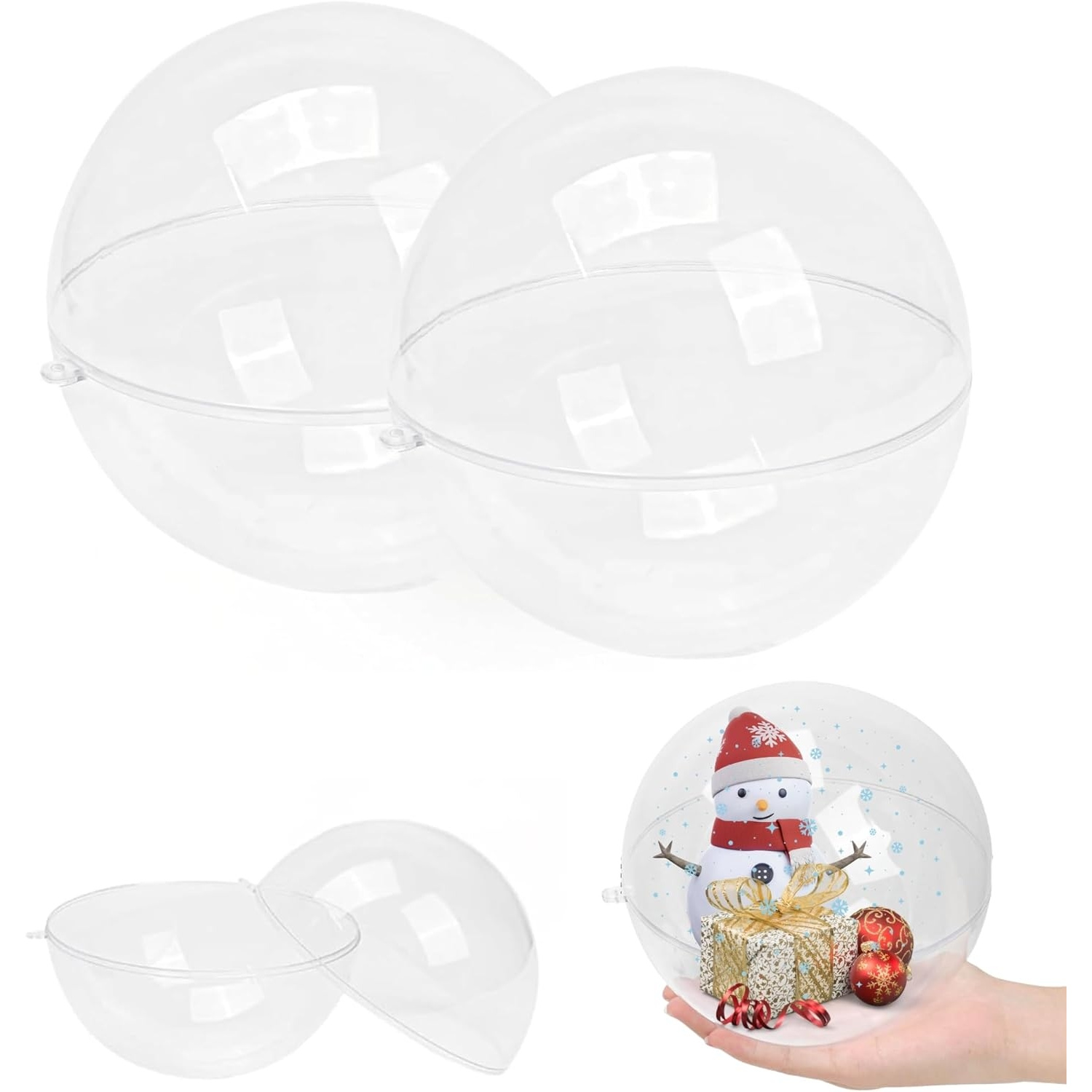 Dome Mold Clear - Befüllbare transparente Ornamentkugel, extra große Plastikkuppel