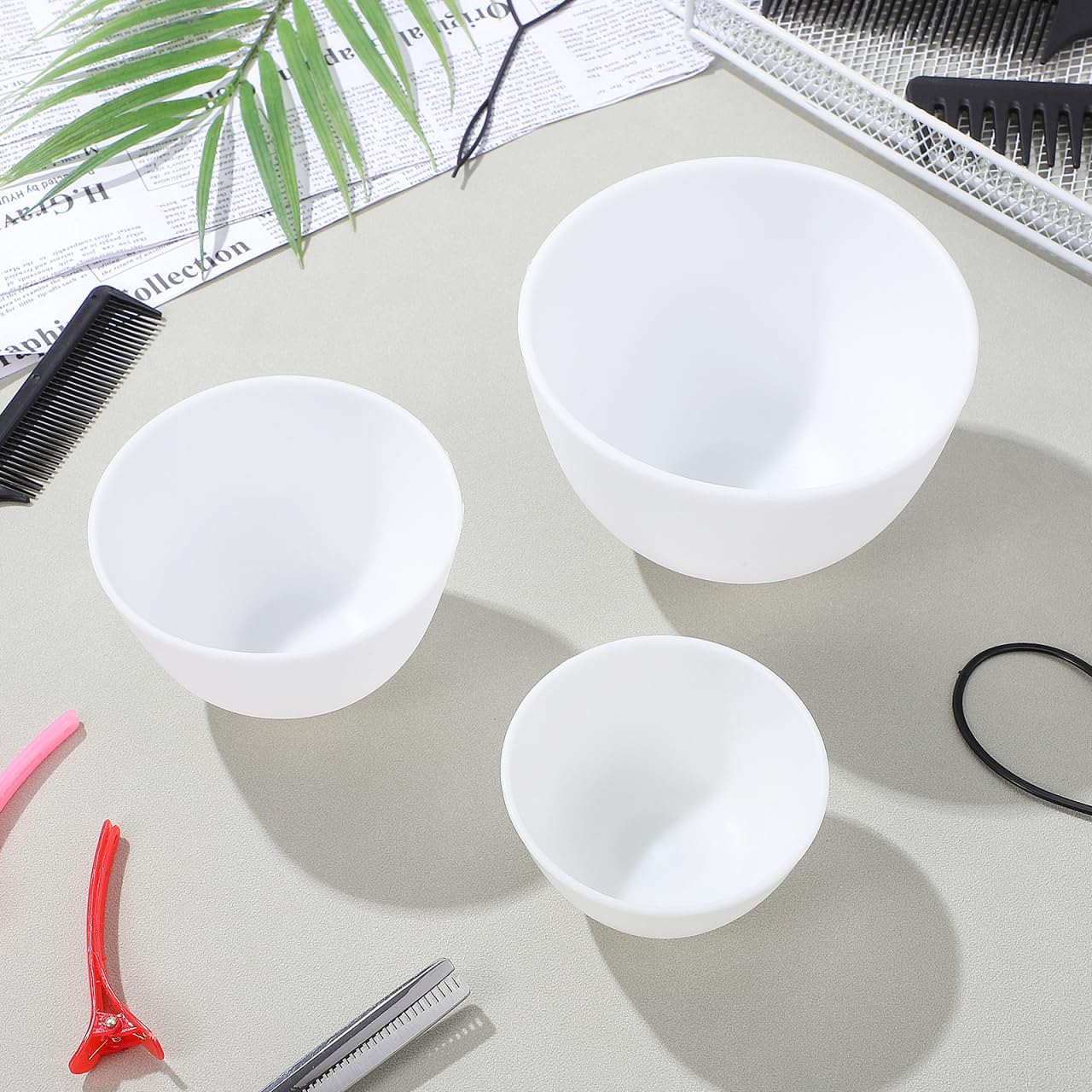 Mixing Cup Silicone - 3-teiliges Silikon-Schüssel-Set, weiße Gesichtsmasken-Mischschüsseln für Gesichtsmasken,