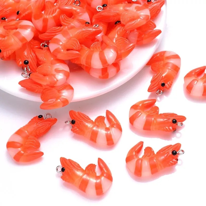 Resin Craft Projects - 10 Stück Acrylharz Cartoon-Meeresfrüchte-Anhänger 3D Simulierte