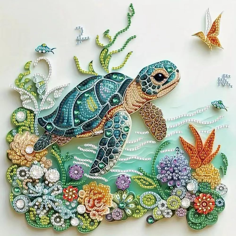 Resin Craft For Beginners - Meeresschildkröten-Diamantmalerei-Sets für Erwachsene Anfänger DIY Spezialform-Diamantkunst-Sets