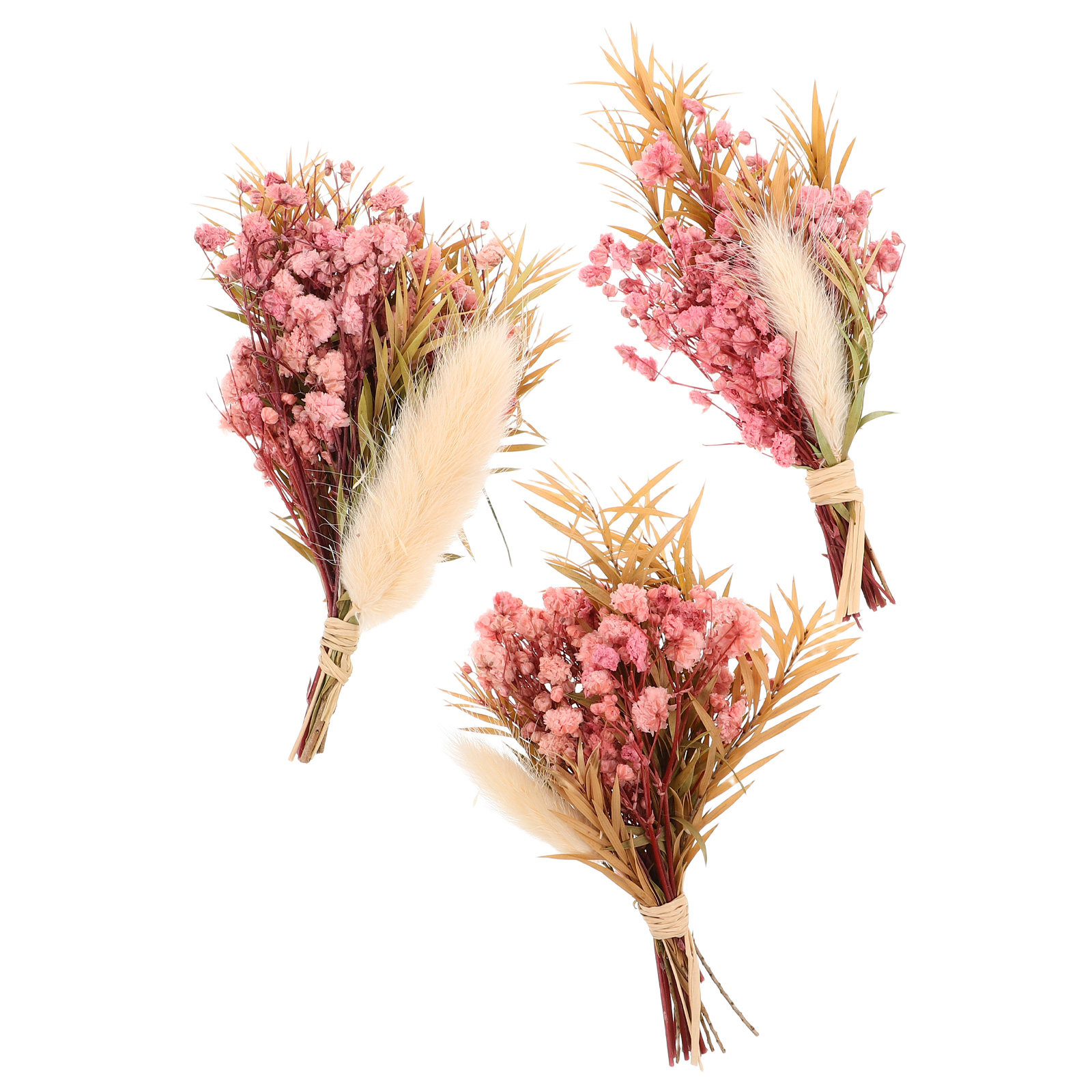 Dried Flower Bulk - 3-teiliges Mini-Trockenblumen-Bouquet, Natürliches Kleines Trockenblumen-Arrangement, Vasen-Dekoration,