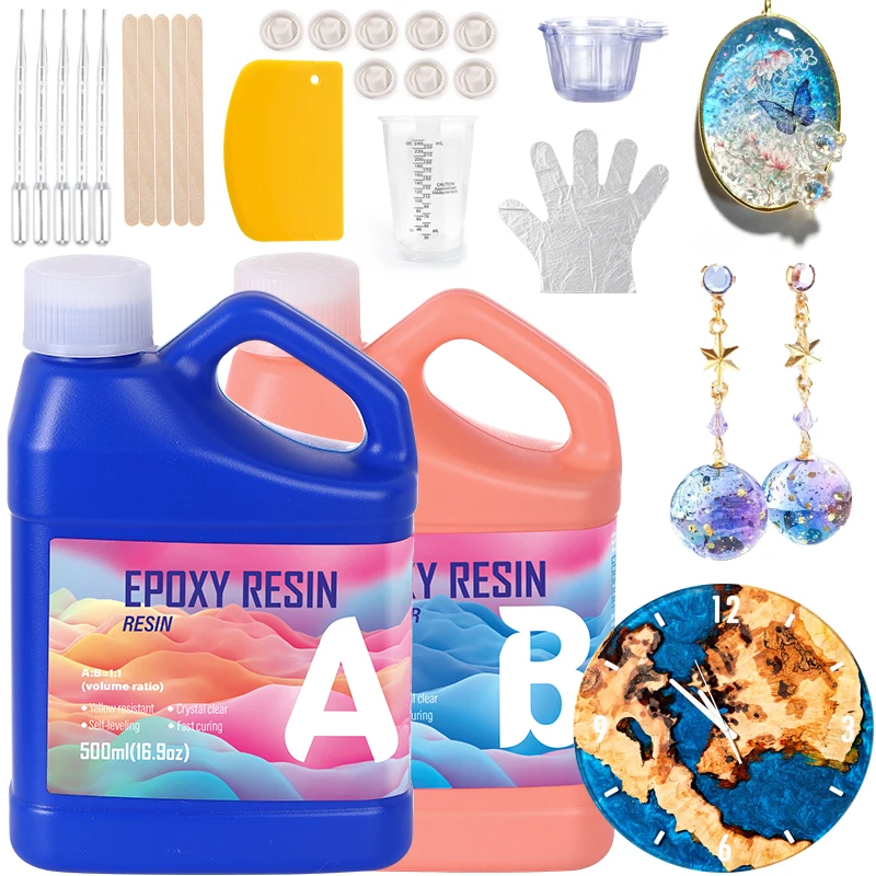 Epoxy Uv Resin Kit - Einfach zu Mischendes Epoxidharz-Set Kristallklares Epoxidharz