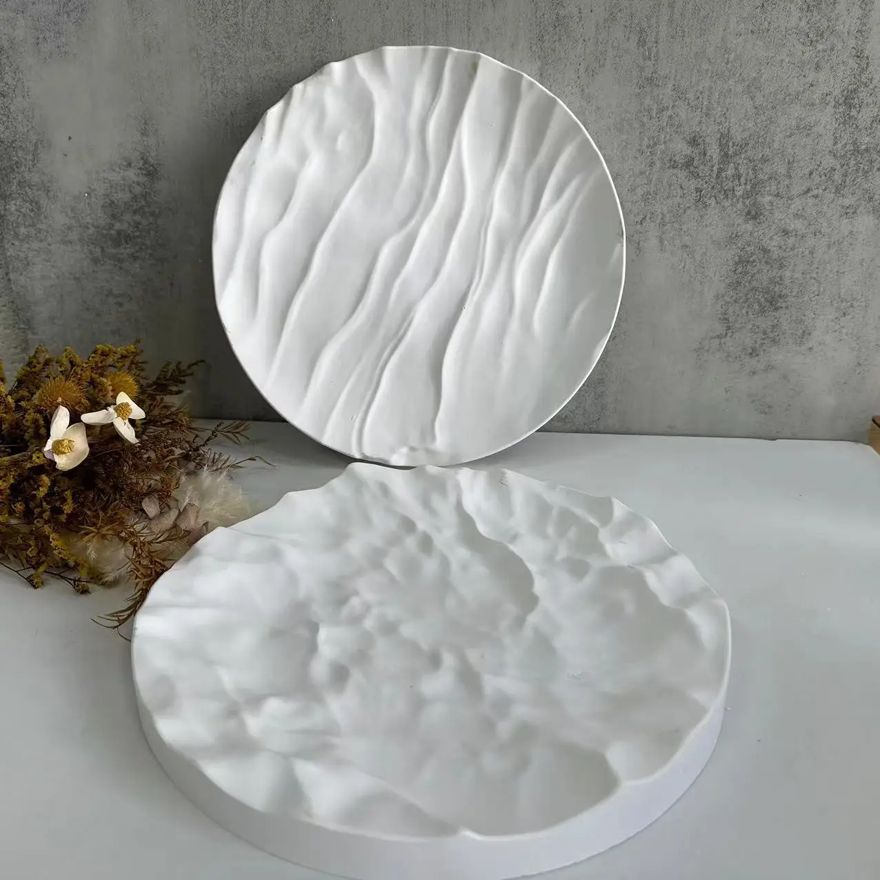Coaster Mold Round - Unregelmäßige Ozean wellen große runde Tablett