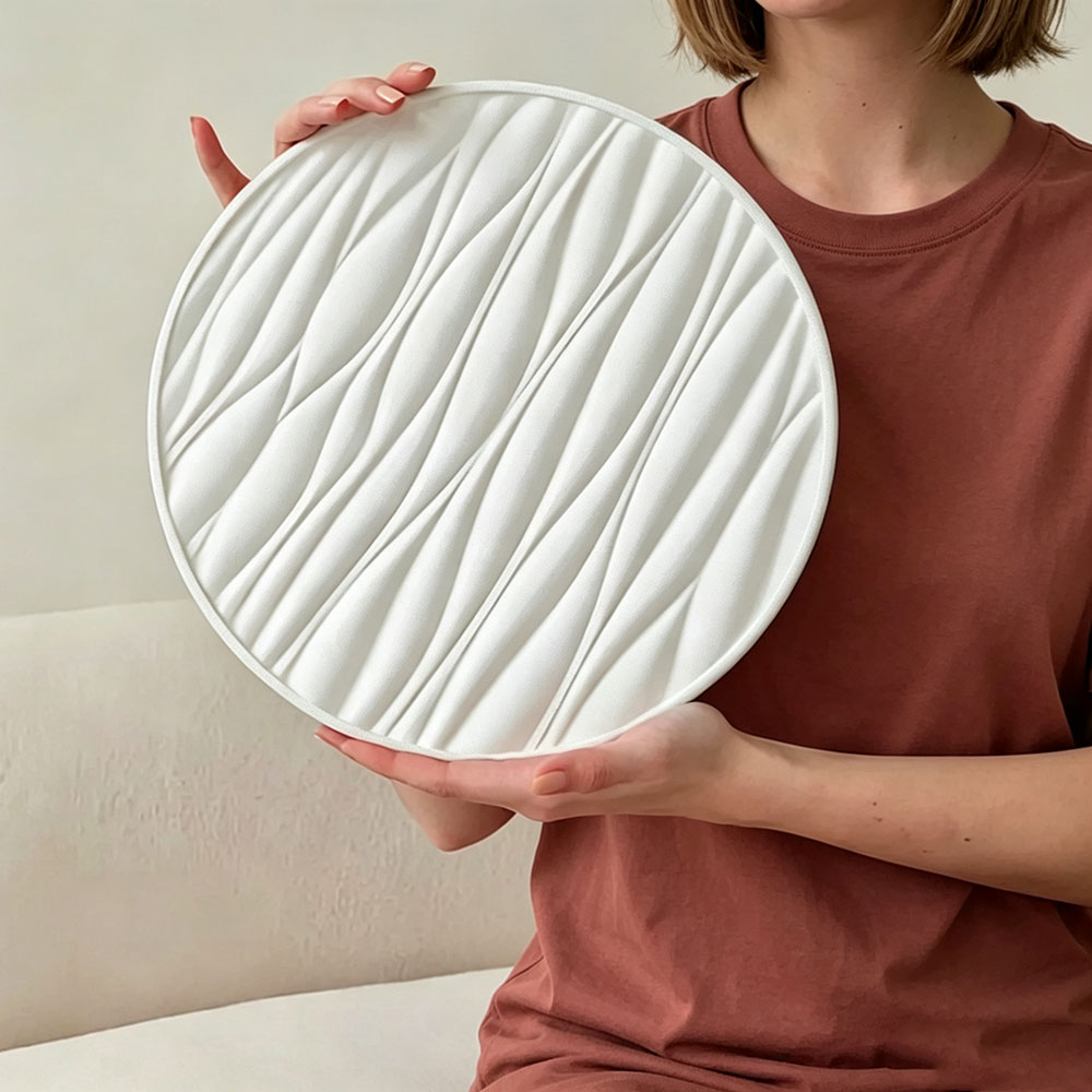 Coaster Mold Round - Große runde Silikonform für Wellenmuster-Zement- und