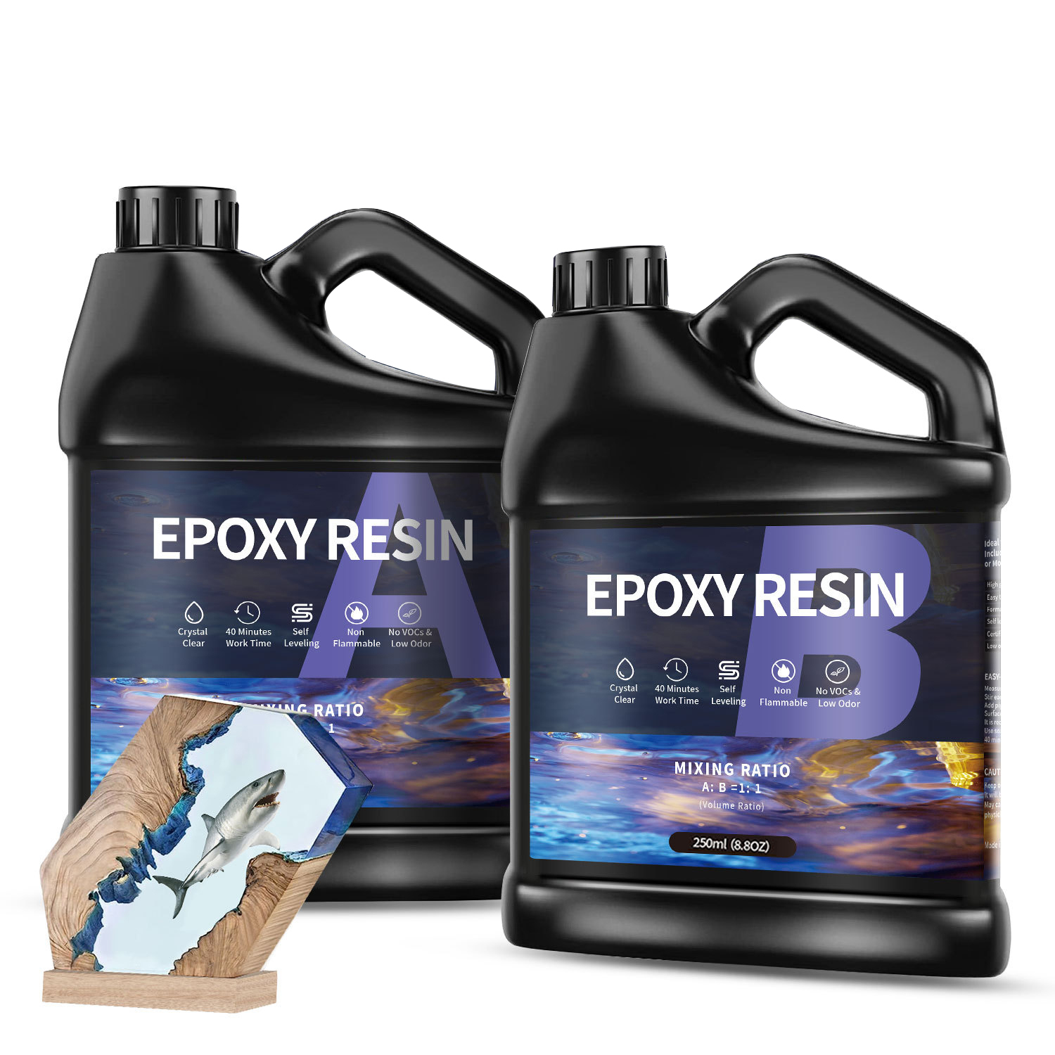 Epoxy Uv Resin Kit - 500g/1000g AB Epoxidharz Kleber Hohe Klarheit