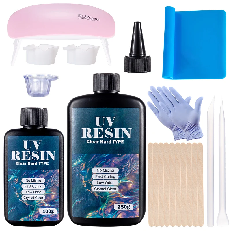 Epoxy Uv Resin Kit - Hartes UV-Harz-Kleber-Set, schnell aushärtender Epoxidharz-UV-Kleber mit