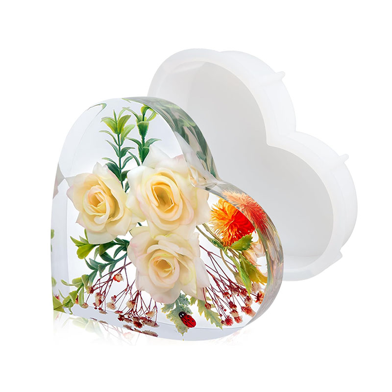 Flower Preservation Resin - Große Herz-Epoxidharz-Form für die Blumenkonservierung, DIY-Buchstütze,