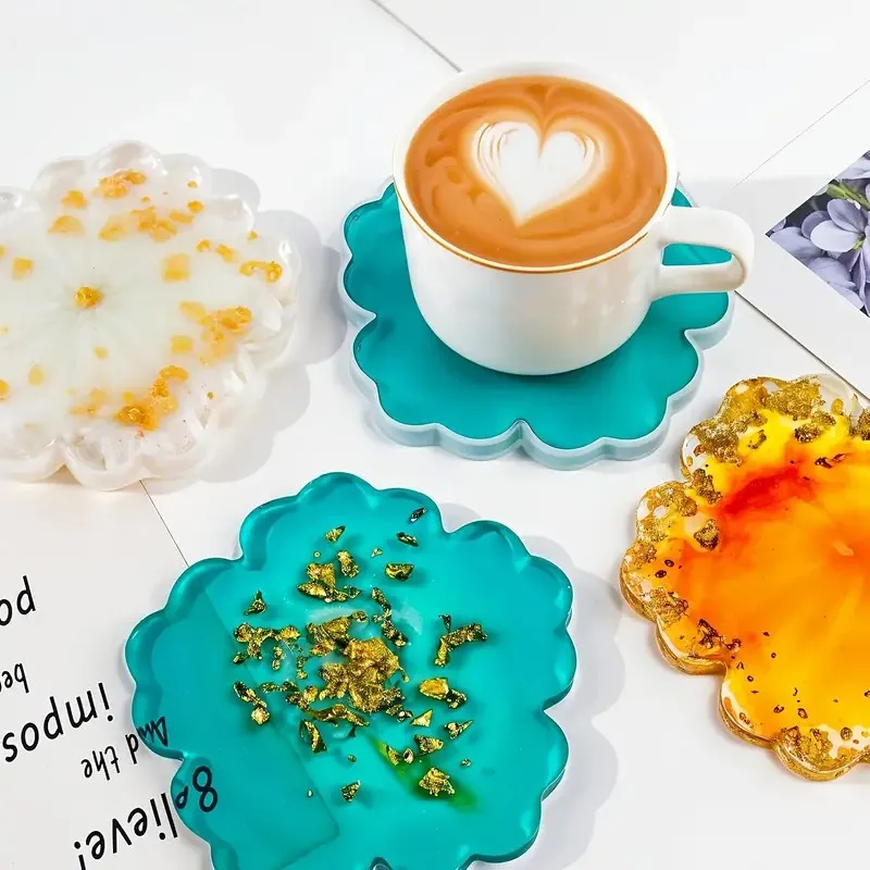 Geode Mold Silicone - DIY Sakura-förmige Silikonharzform, anpassbare Geode-Untersetzer- und