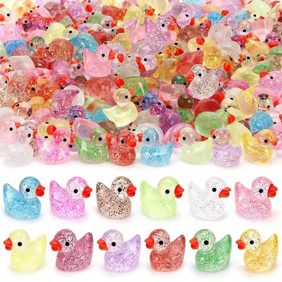 Resin Craft Material - Mikro-Landschaft Niedliche Glitzernde Rosa Kleine Gelbe