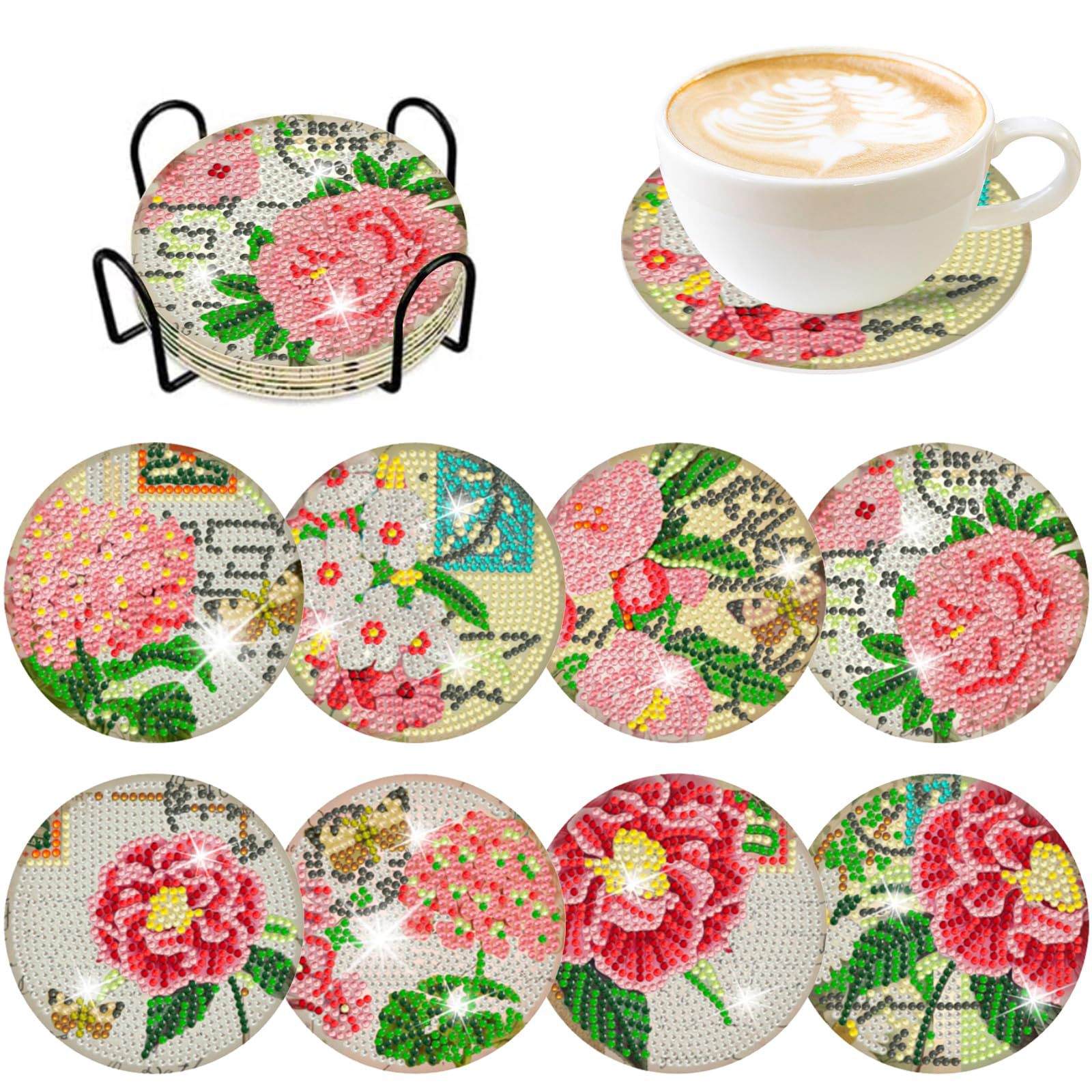 Resin Craft For Beginners - Ruopoty 8 pc/sets Diamant malerei Untersetzer