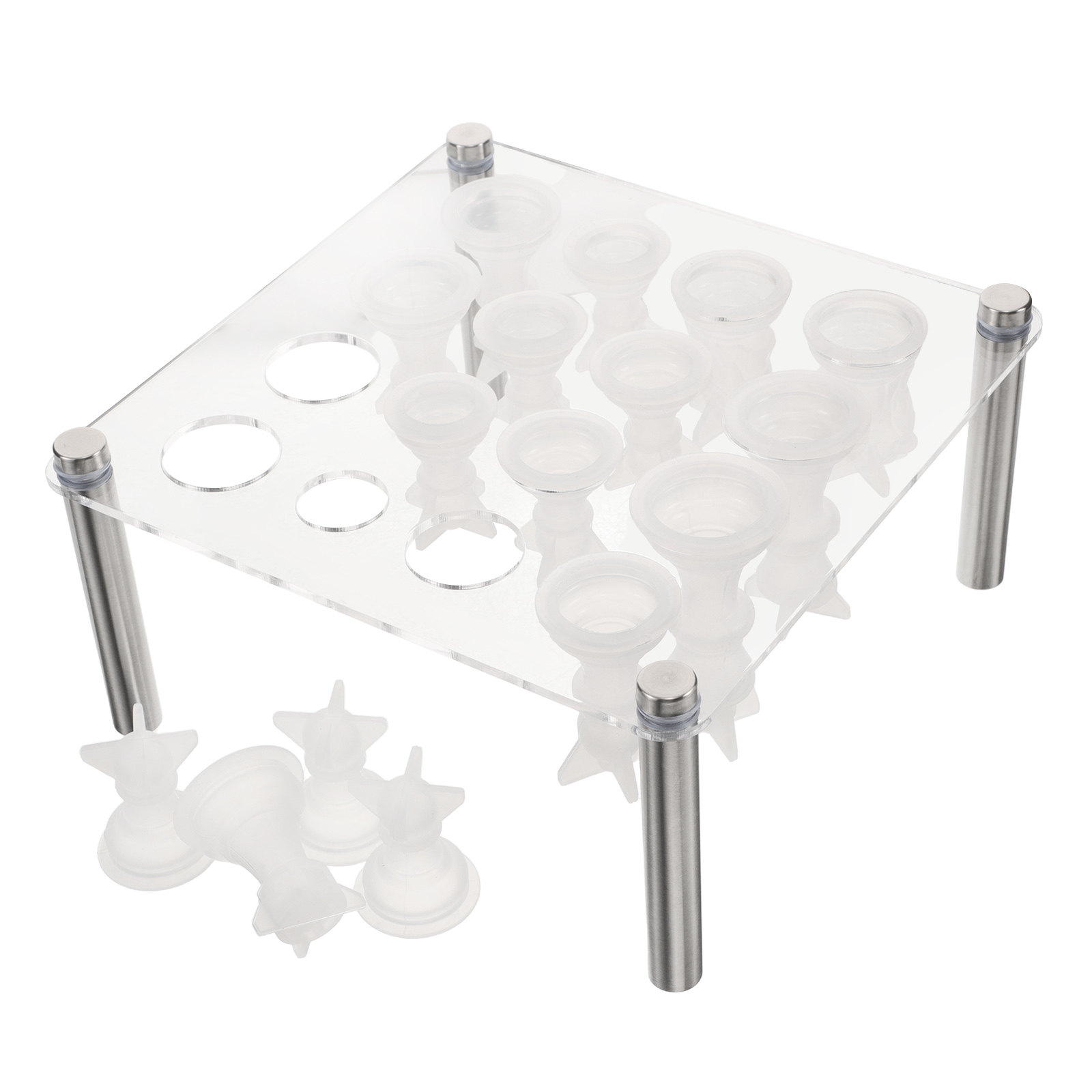Resin Craft Workshop - 1 Set Schachfiguren-Silikonform-Kit mit stabilem Halter