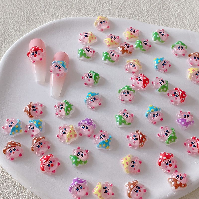 Crafting Resin - 2/10/20 Stück Kirby Nagelcharms 3D Harz