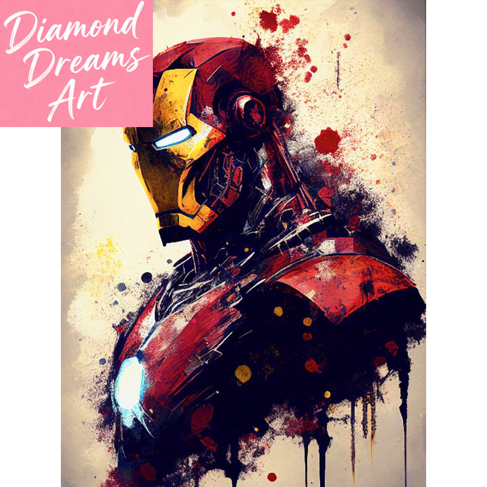Resin Craft Kit - Marvel DIY Diamant-Malerei-Set Cartoon Iron Man