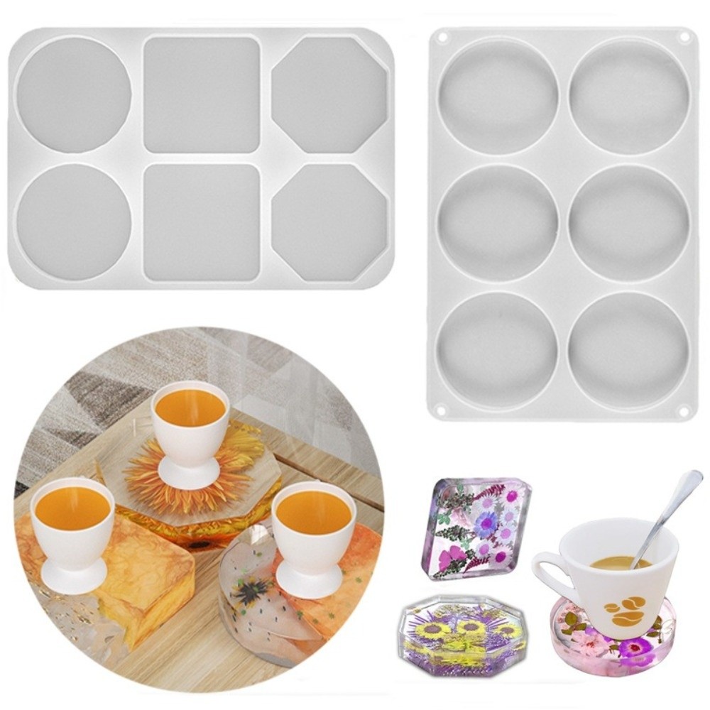 Resin Craft For Beginners - Einfach zu verwendende kreative Untersetzer-Silikonform, geometrische,