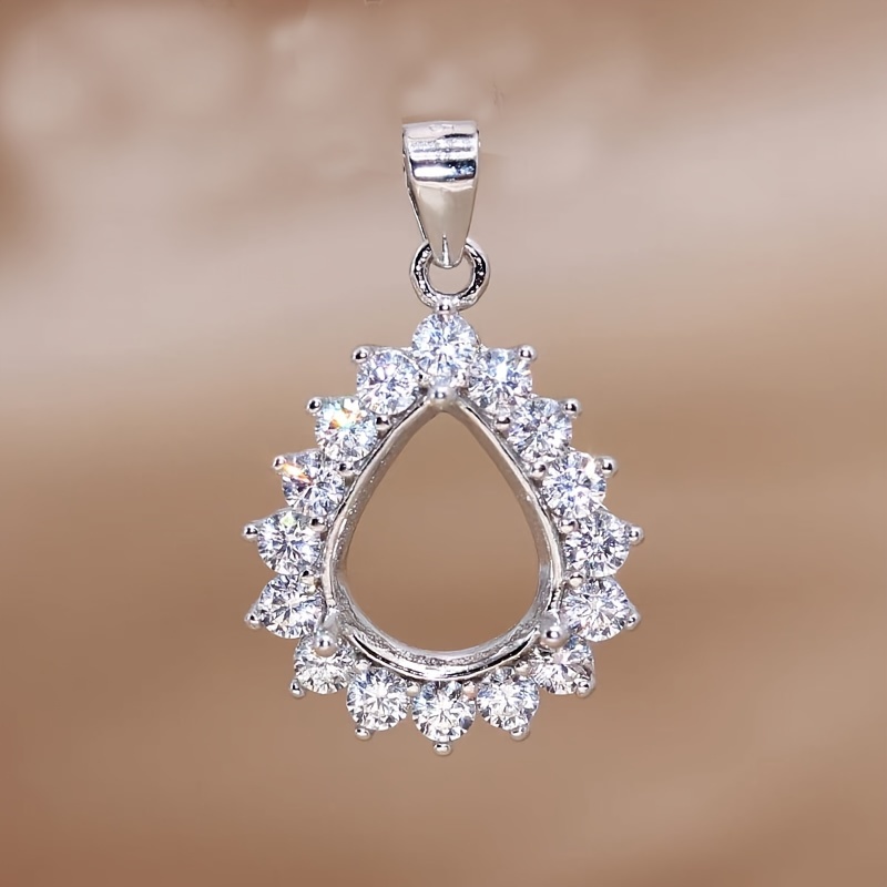 Bezels Set Pendant - 1 Stück Rose Golden Silvery Tear