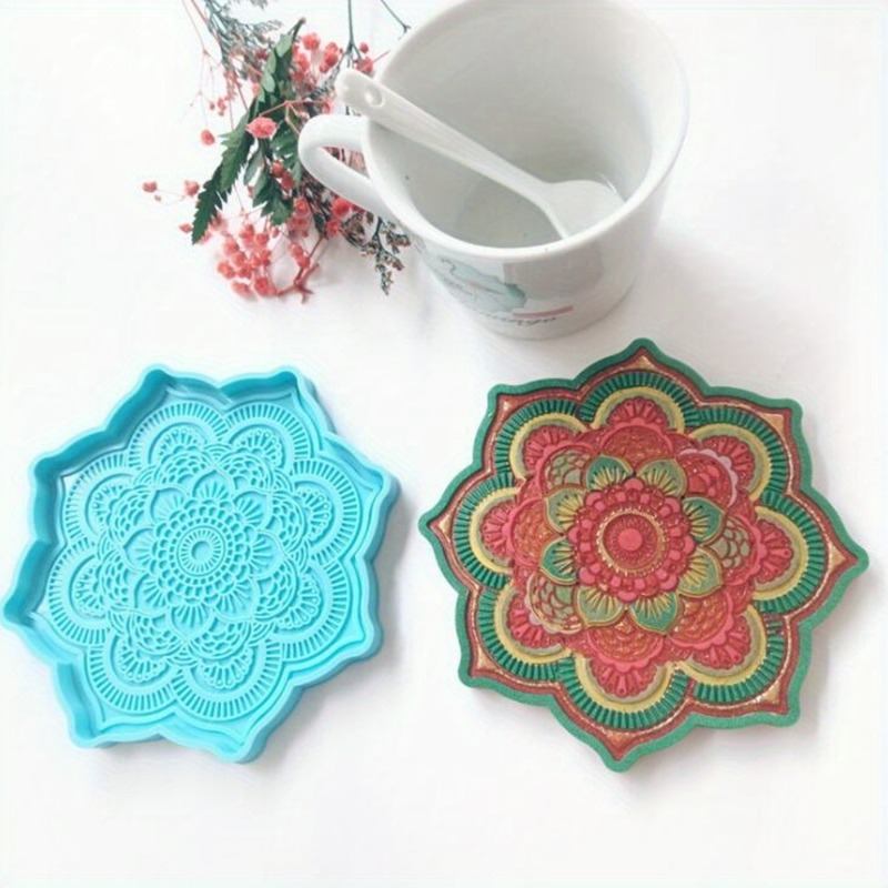 Coaster Mold Round - Mandala Untersetzer Silikonform Runde Tablett Tasse