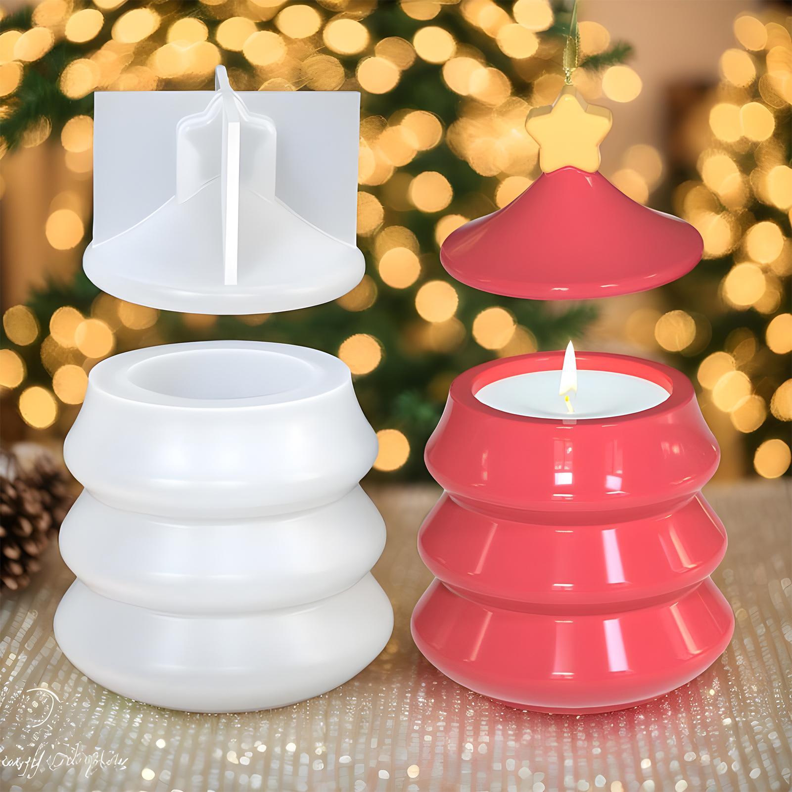Resin Craft Workshop - Weihnachtsbaum-Glasform, DIY-Silikonform mit Deckel für Harz,