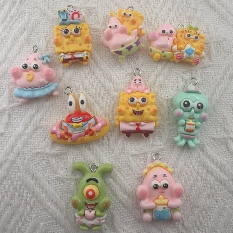 Resin Craft Projects - 10 Stück Cartoon-Harzanhänger, DIY-Schmuckherstellung, Ohrringe, Schlüsselanhänger-Zubehör