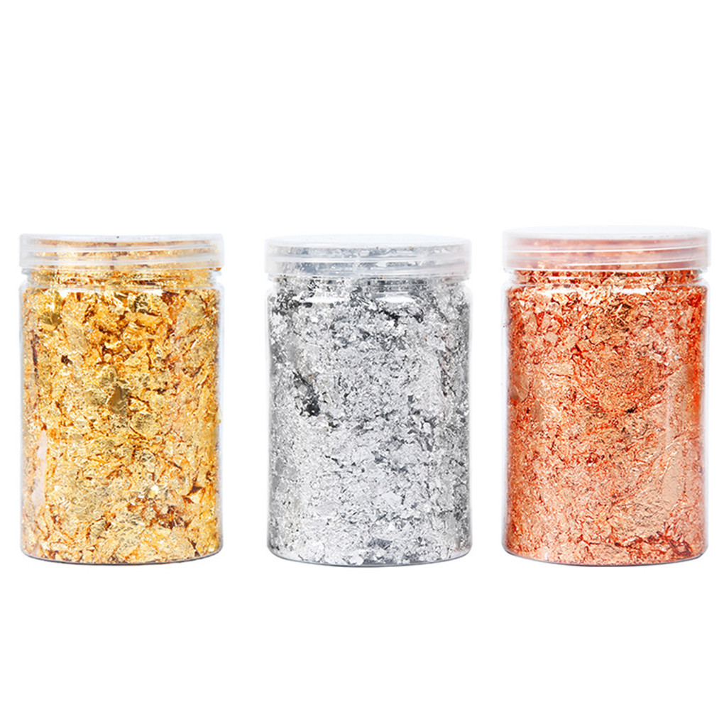 Gold Foil Flakes - Glänzende echte Blattgold-Schabin-Flocken, 10 g, Golddekoration,