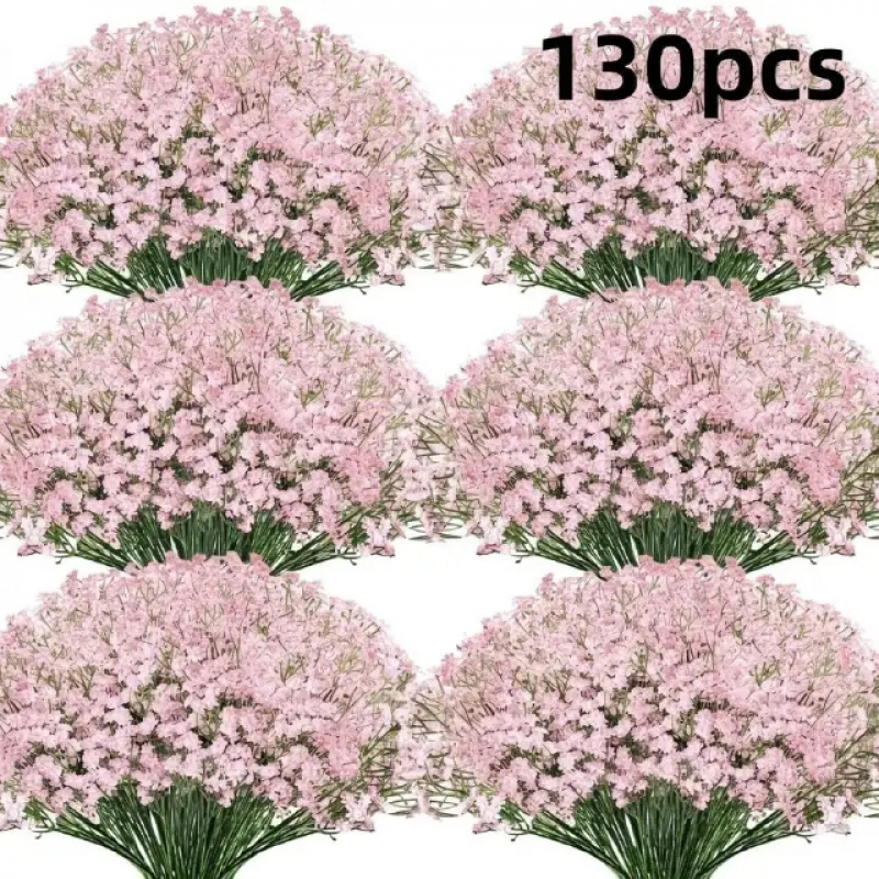 Dried Flower Bulk - 130-Stängel Rosa Schleierkraut Künstlicher Blumenstrauß, Frisch
