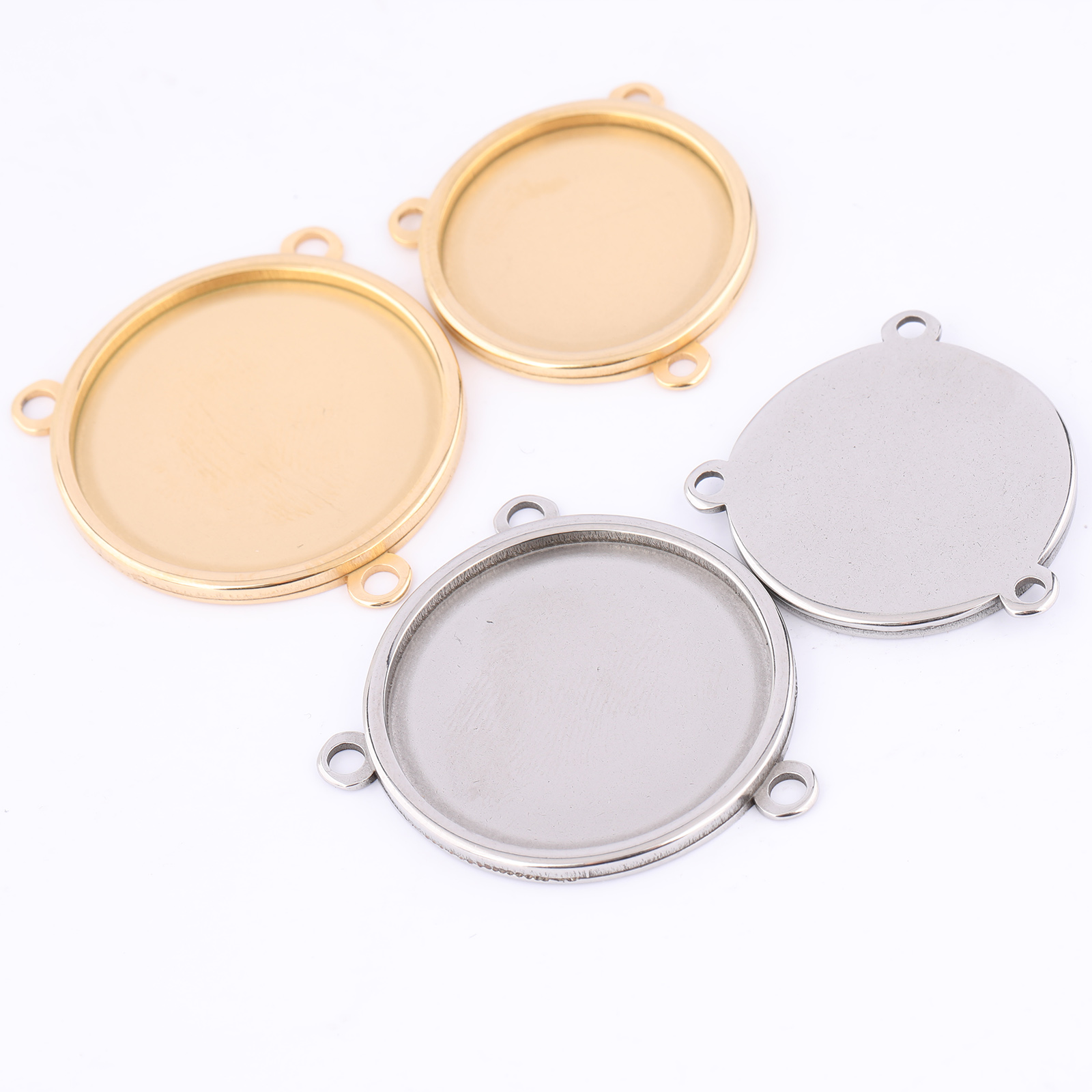 Bezels Set Pendant - 5 Stück Edelstahl vergoldet 16 mm