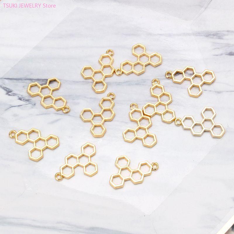 62KE 10x/Set Goldwabenanhänger – Bezels Set Pendant Bewertung und Preis