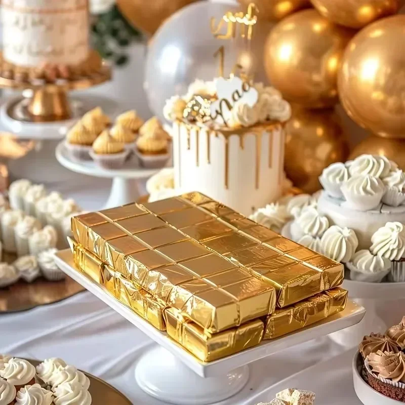 100PCS Große Dubai Schokolade  – Gold Foil Flakes Bewertung und Preis