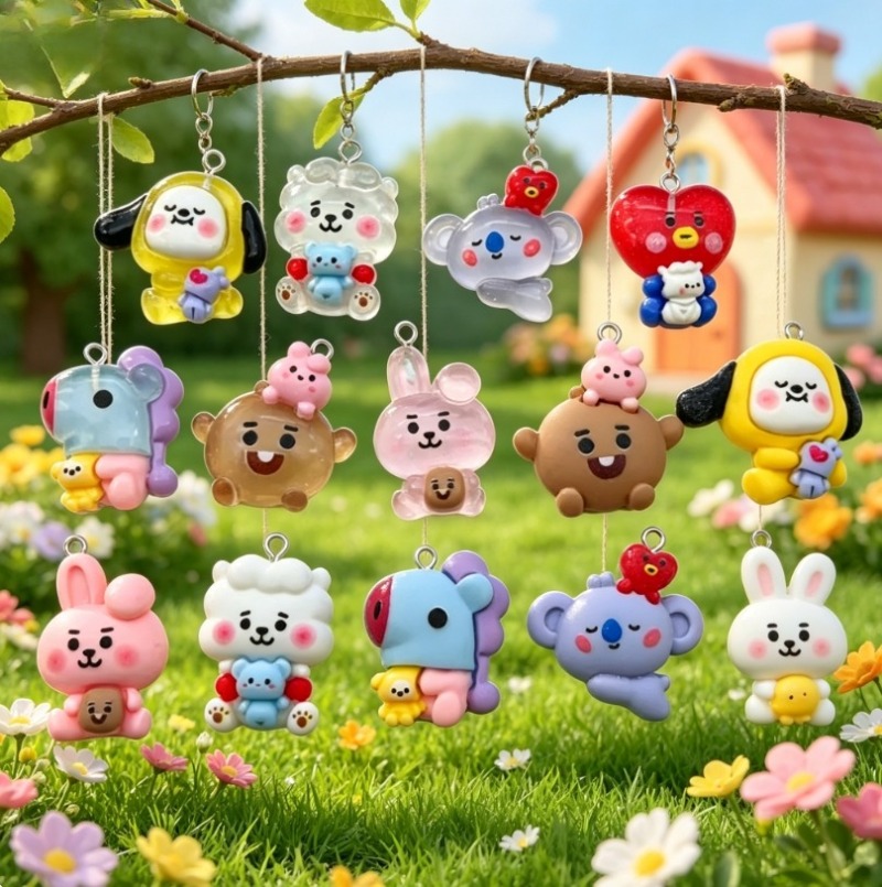7 Stück BT21 Harz-Cartoon-Anhä – Resin Craft Projects Bewertung und Preis