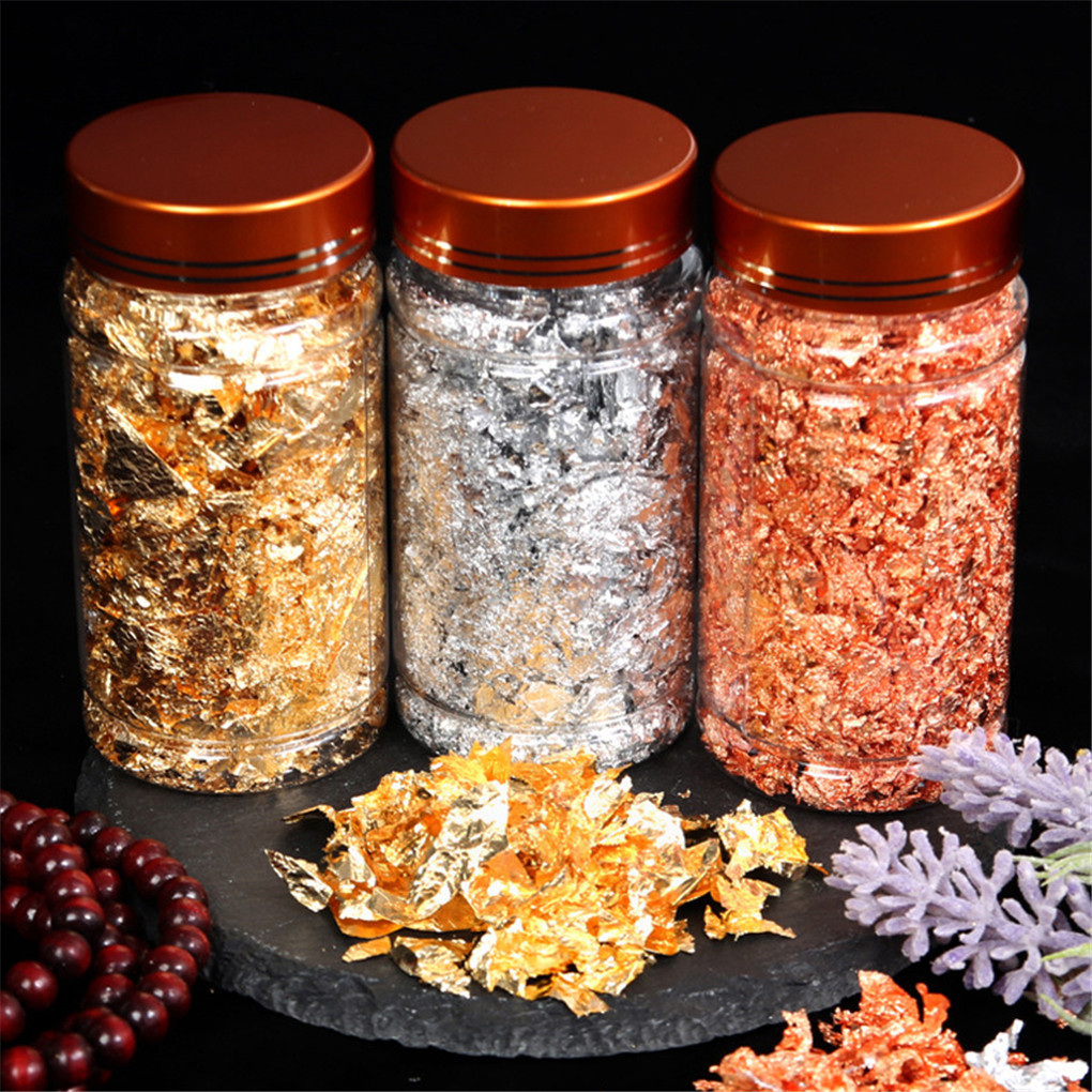 Glänzende echte Blattgold-Scha – Gold Foil Flakes Bewertung und Preis
