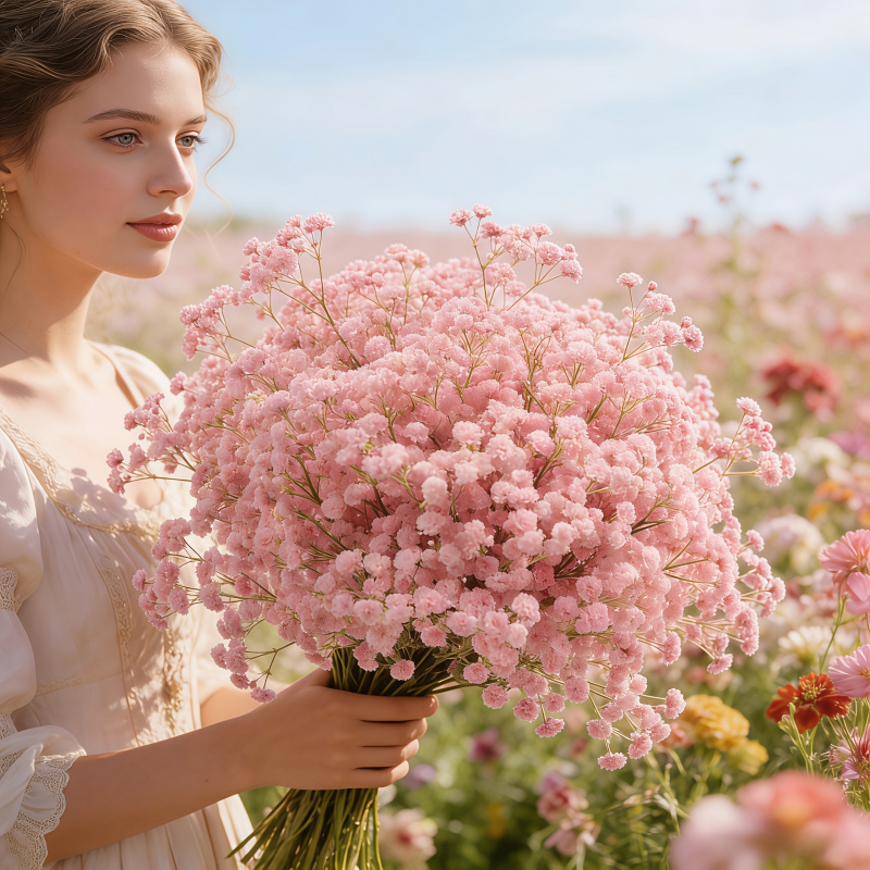 130-Stängel Rosa Schleierkraut – Dried Flower Bulk Bewertung und Preis